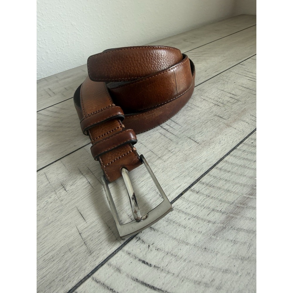 Florsheim mens belt Genuine Italian leather Made In Italy brown Sz 42/105